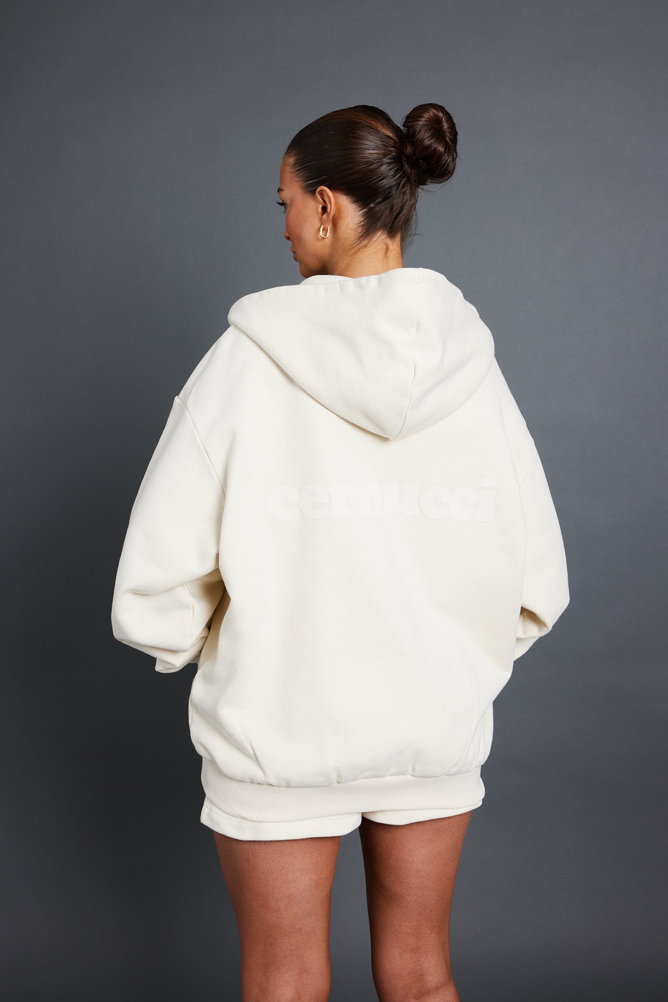 Oversized Zip Hoodie - Cream – Cernucci US