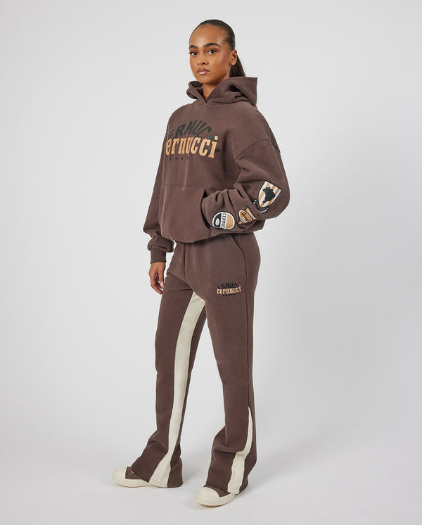 Cernucci Panelled Jogger - Chocolate