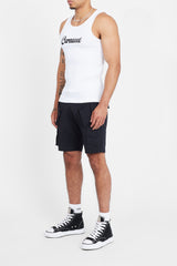 Cernucci Embroidered Muscle Fit Vest - White