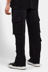 Relaxed Multi Pocket Cargo Trouser - Black