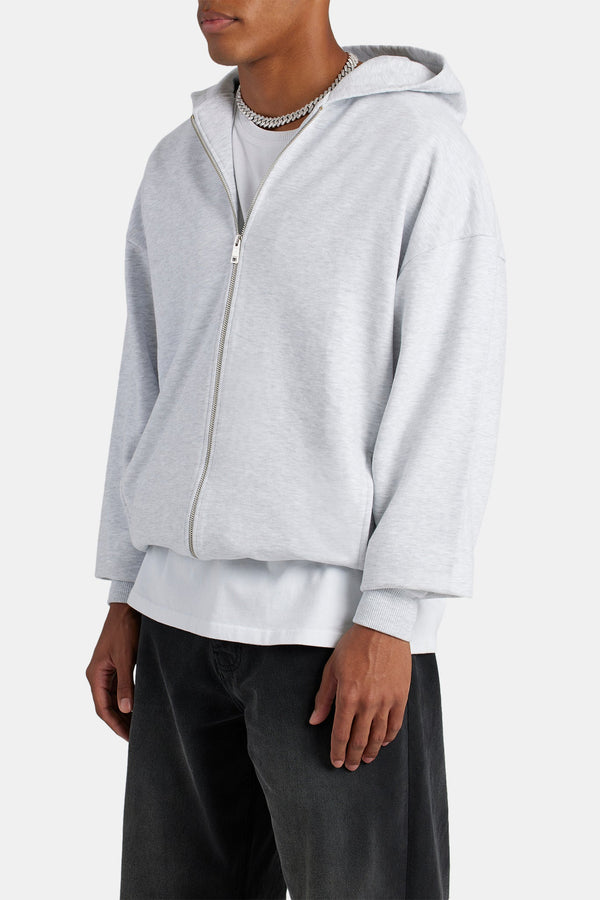 Zip Through Hoodie - Ash Grey