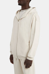 Oversized Zip Through Hoodie - Oat