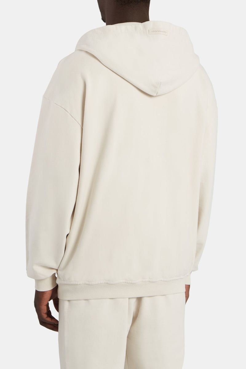 Oversized Zip Through Hoodie - Oat