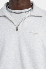 Half Zip Sweatshirt - Light Grey Marl