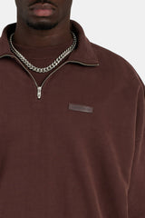 Half Zip Sweatshirt - Chestnut