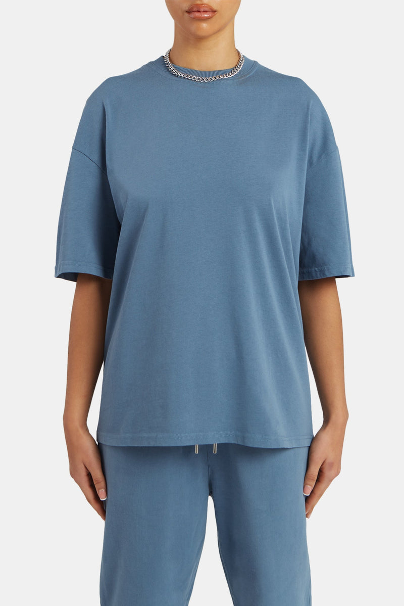 Ladies Oversized T-Shirt - Steel Blue