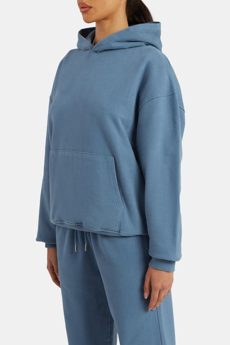 Ladies Oversized Hoodie - Steel Blue