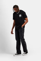 Relaxed Rhinestone Star Jeans - Washed Black