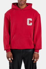 Cernucci Pearl Embellished Hoodie - Red