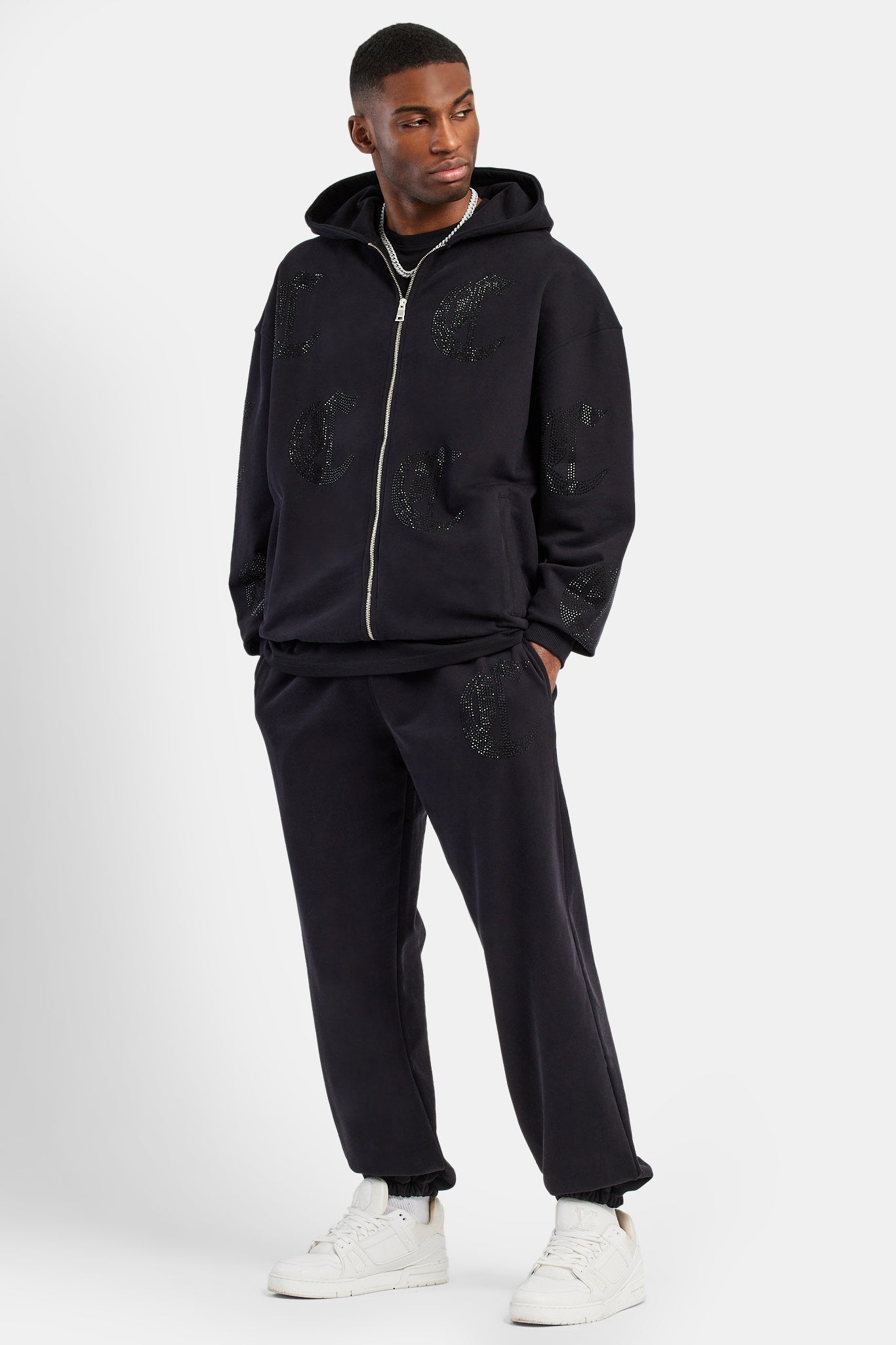 C Repeat Diamante Tracksuit - Black | Mens Sets | Shop Tracksuits