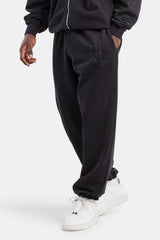 Oversized Rhinestone Joggers - Black