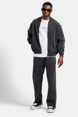 Acid Wash Jersey Tracksuit - Charcoal