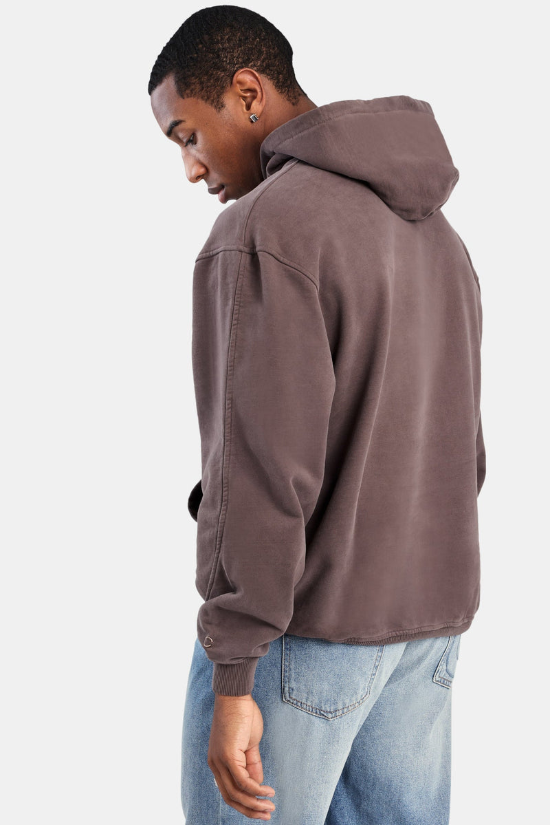 Oversized Cernucci Text Hoodie - Chocolate