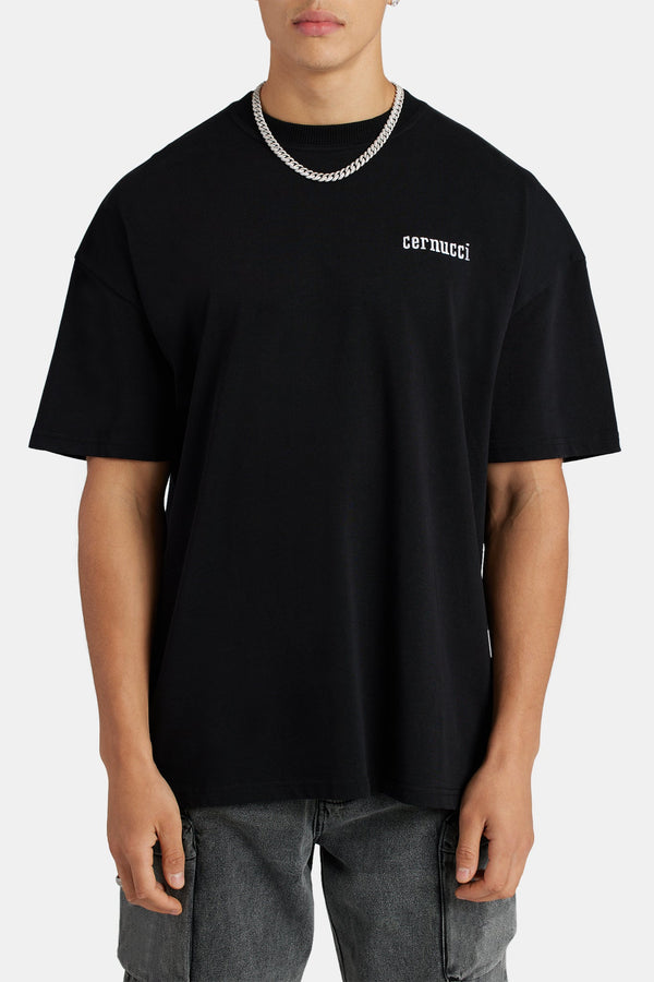 Oversized Brazil Back Graphic T-Shirt - Black