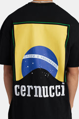 Oversized Brazil Back Graphic T-Shirt - Black