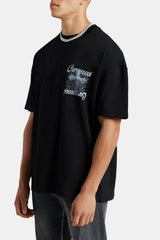 Oversized Iced Cross Graphic T-Shirt - Black