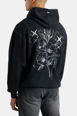 Floral Rhinestone Printed Hoodie