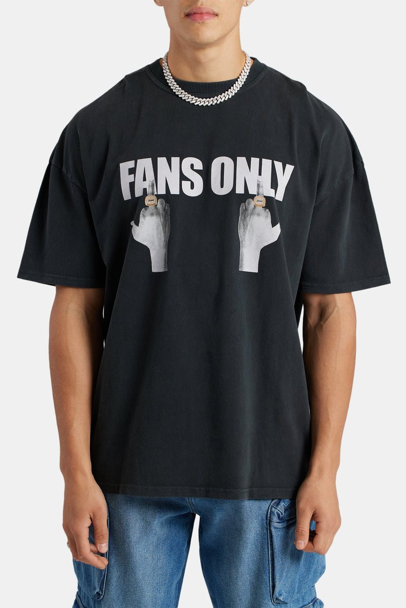 Oversized Fans Only Graphic T-Shirt - Vintage Wash