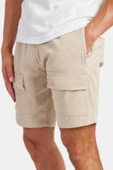Front Cargo Pocket Shorts - Beige