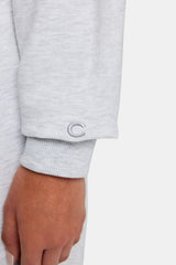 Cropped Zip Hoodie - Grey Marl