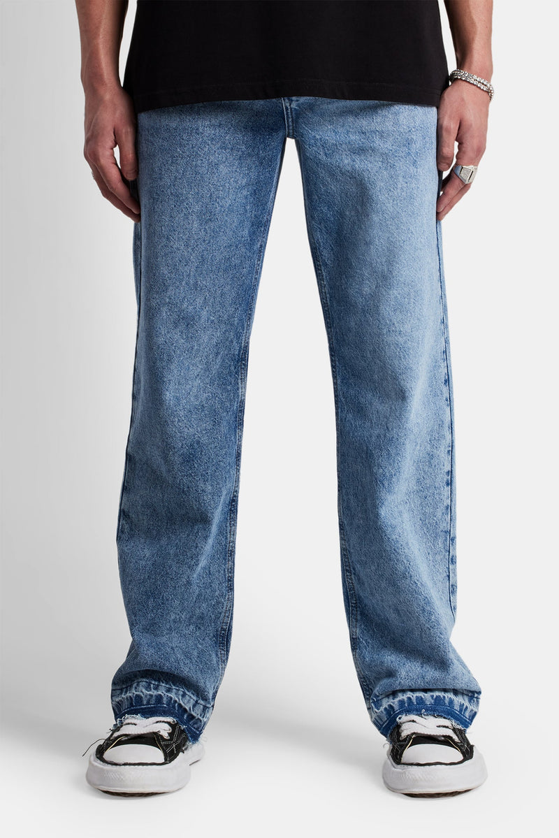 Relaxed Two Tone Relaxed Jeans - Blue