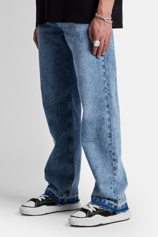 Relaxed Two Tone Relaxed Jeans - Blue