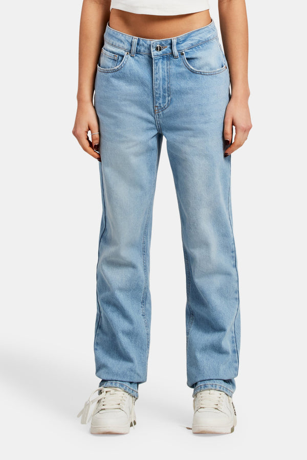 Ladies Straight Leg Jeans  - Light Blue