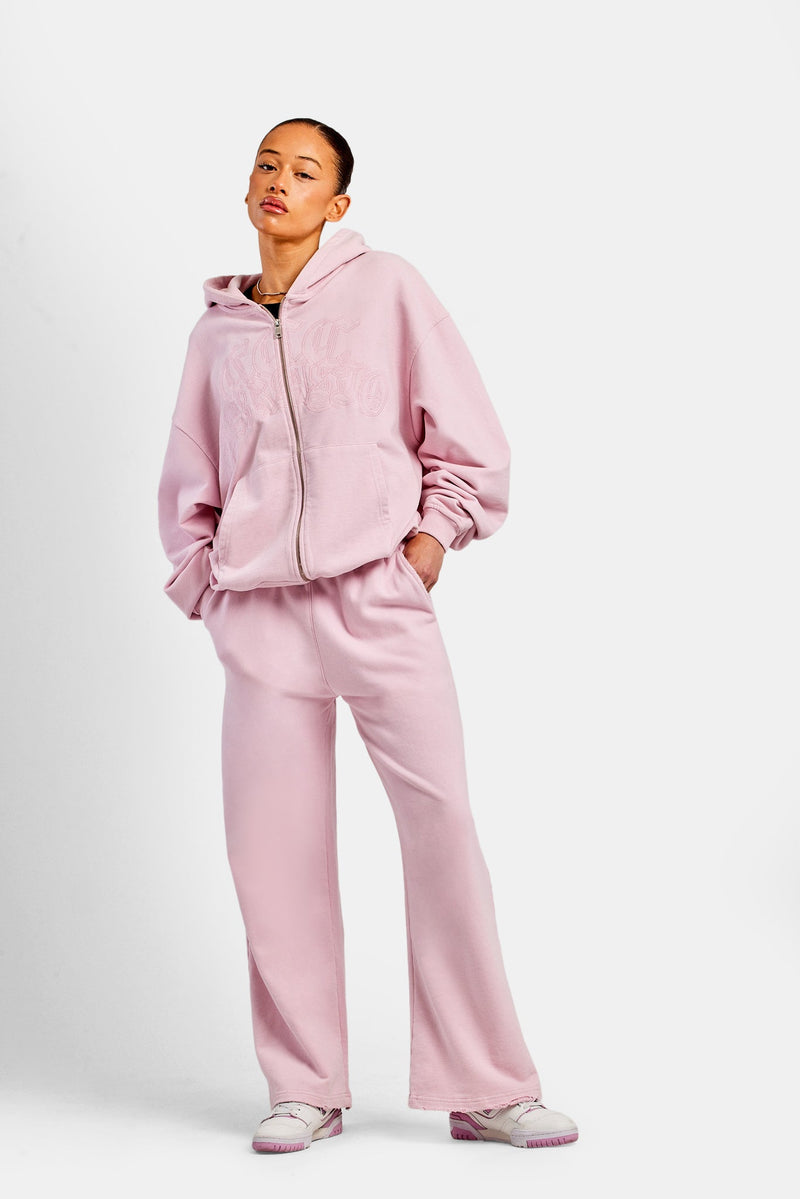 Womens Paraiso Embroidered Tracksuit - Pink