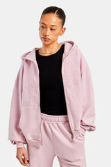 Womens Paraiso Embroidered Zip Hoodie - Pink