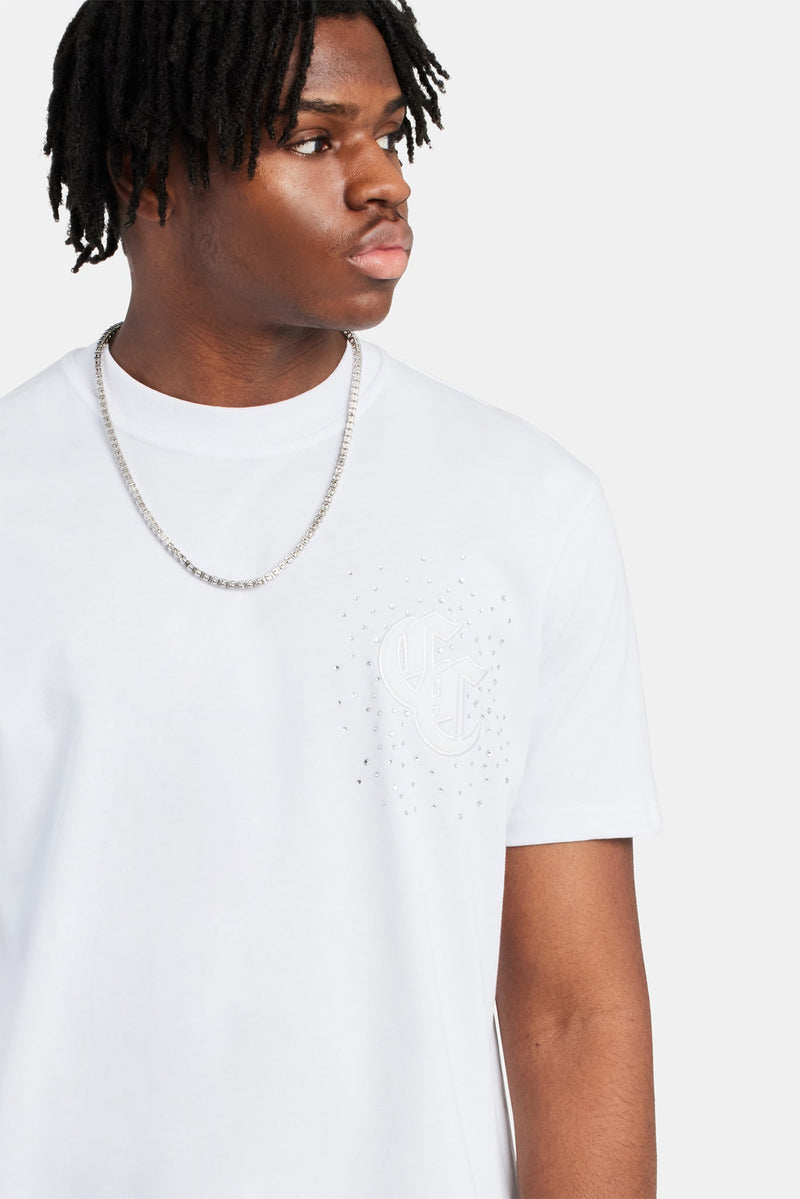 Gothic C Rhinestone Regular Fit T-Shirt - White | Mens Tees & Vests Gothic C Rhinestone Regular Fit T-Shirt - White | Mens Tees & Vests