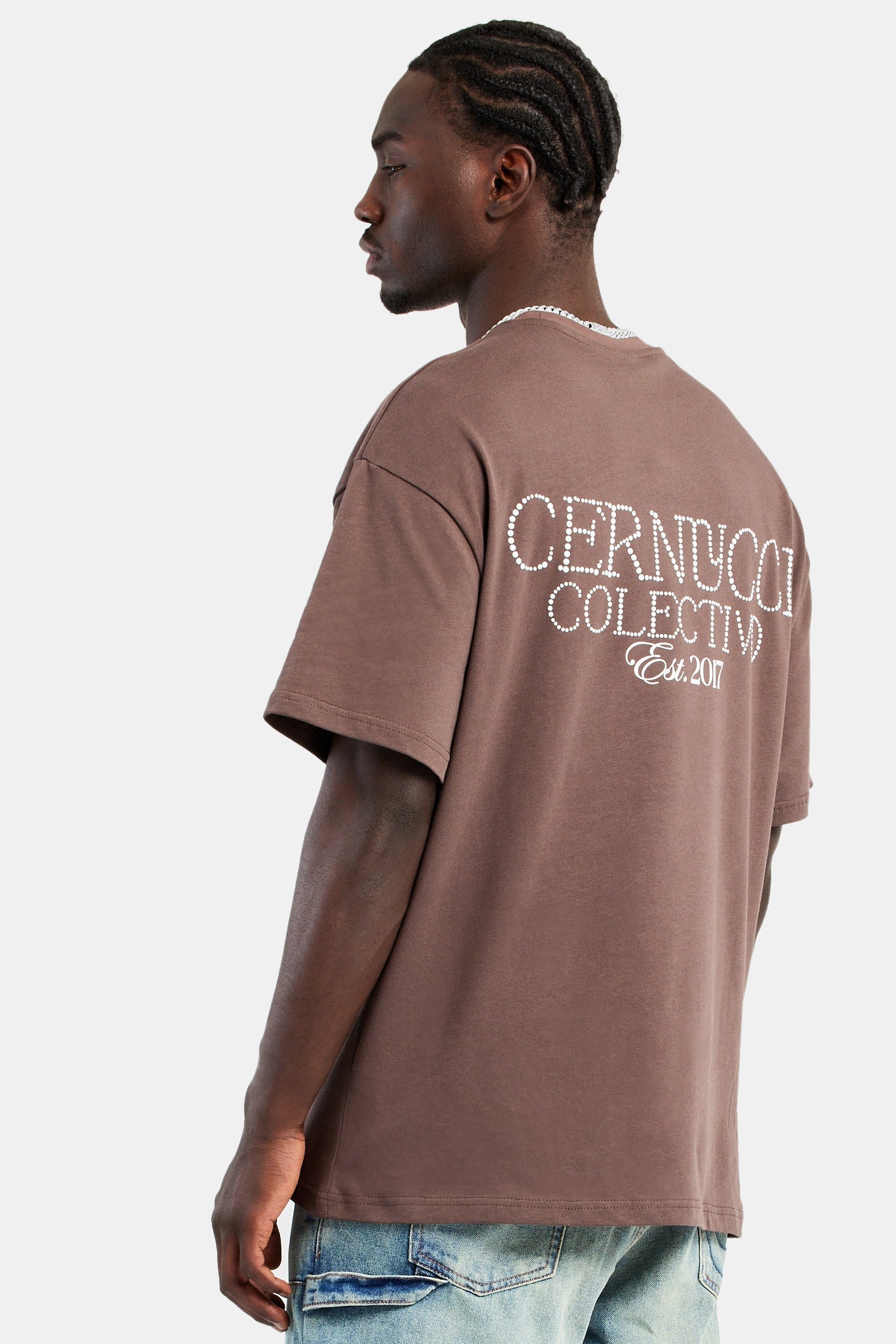 Cernucci Pearl Oversized T-Shirt - Chocolate