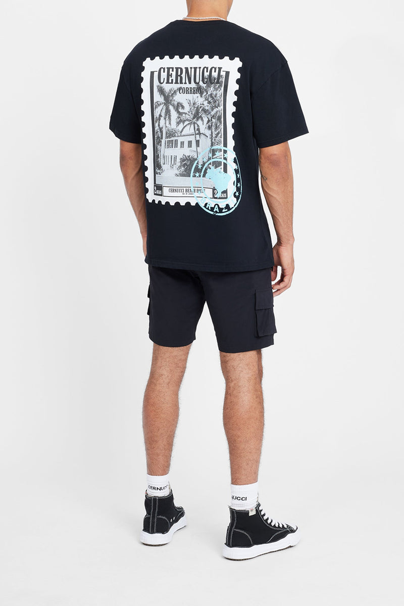 Cernucci Stamp Graphic T-Shirt - Black