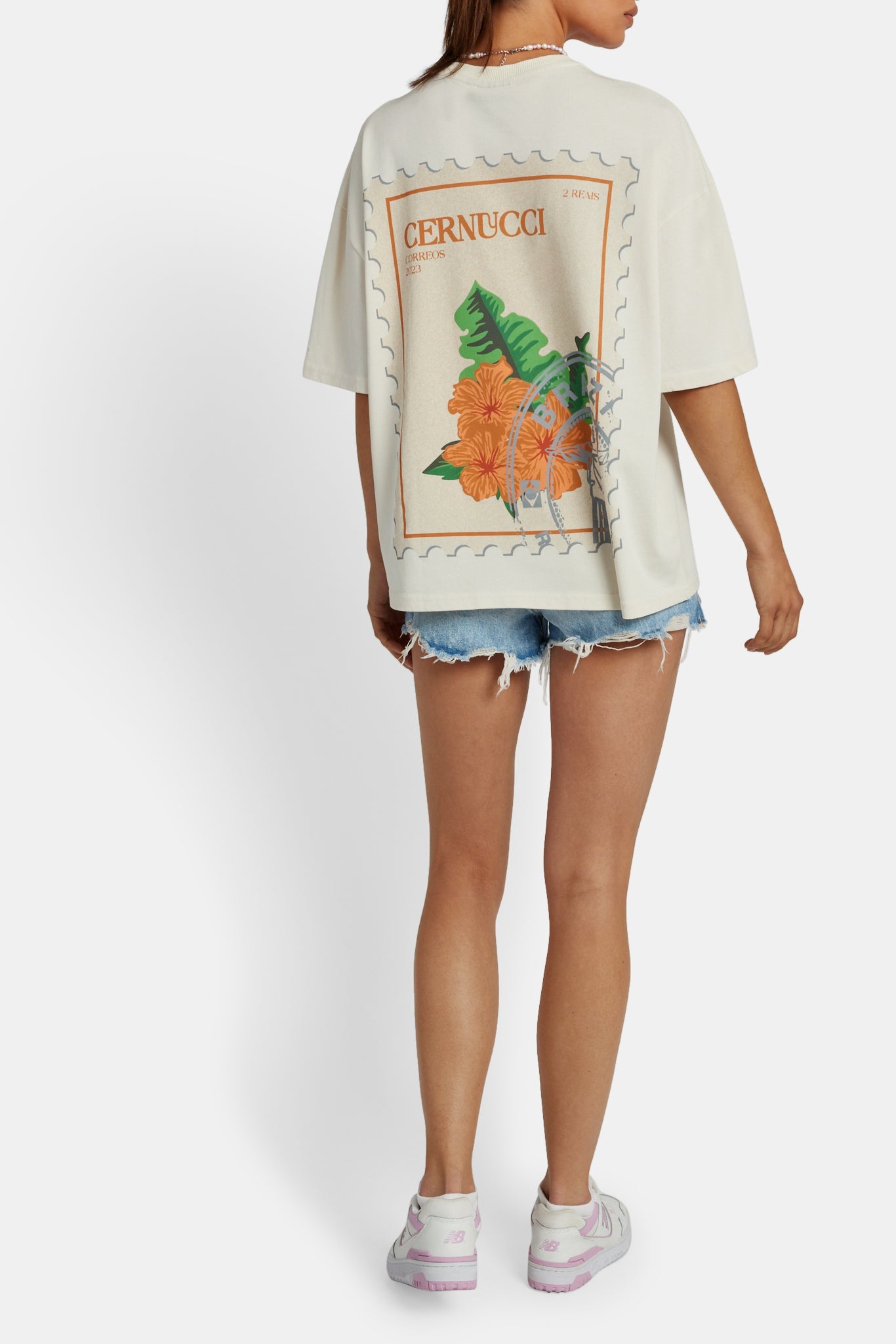 Cernucci Flower Stamp Graphic T-Shirt - Ecru – Cernucci US