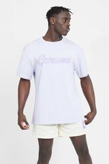 Oversized Cernucci Classic Embroidered T-Shirt - Lilac