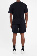 Boxy Cernucci Neckline T-Shirt - Black