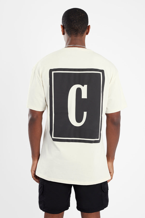 Oversized C Logo T-Shirt - Cream