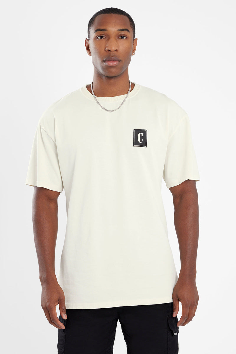 Oversized C Logo T-Shirt - Cream