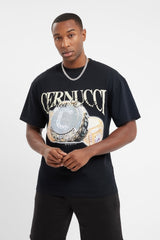 Boxy Cernucci Champ Rings T-Shirt - Black