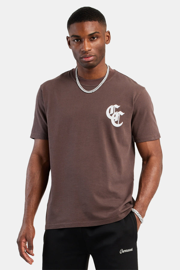 CC Flock Logo T-Shirt - Chocolate