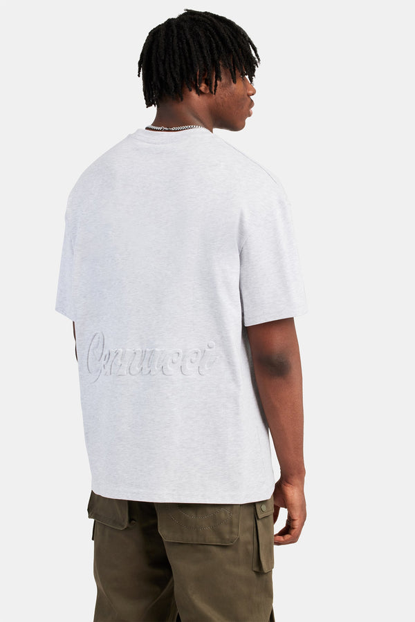 Cernucci Debossed Oversized T-Shirt - Ash Grey