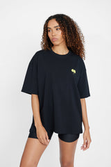 Oversized Palm Print T-Shirt - Black