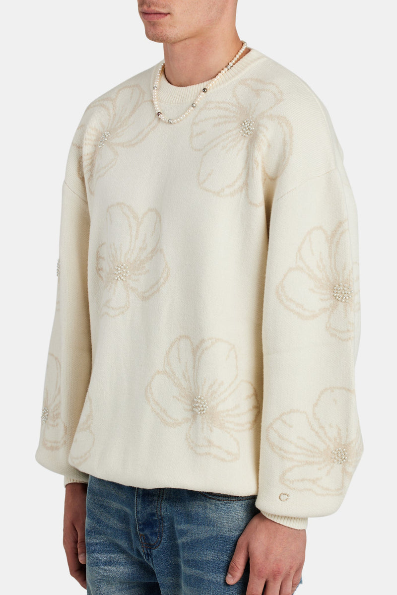 Floral Pearl Knitted Jumper