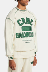 Crnc Applique Salvador Varsity Sweatshirt - Ecru