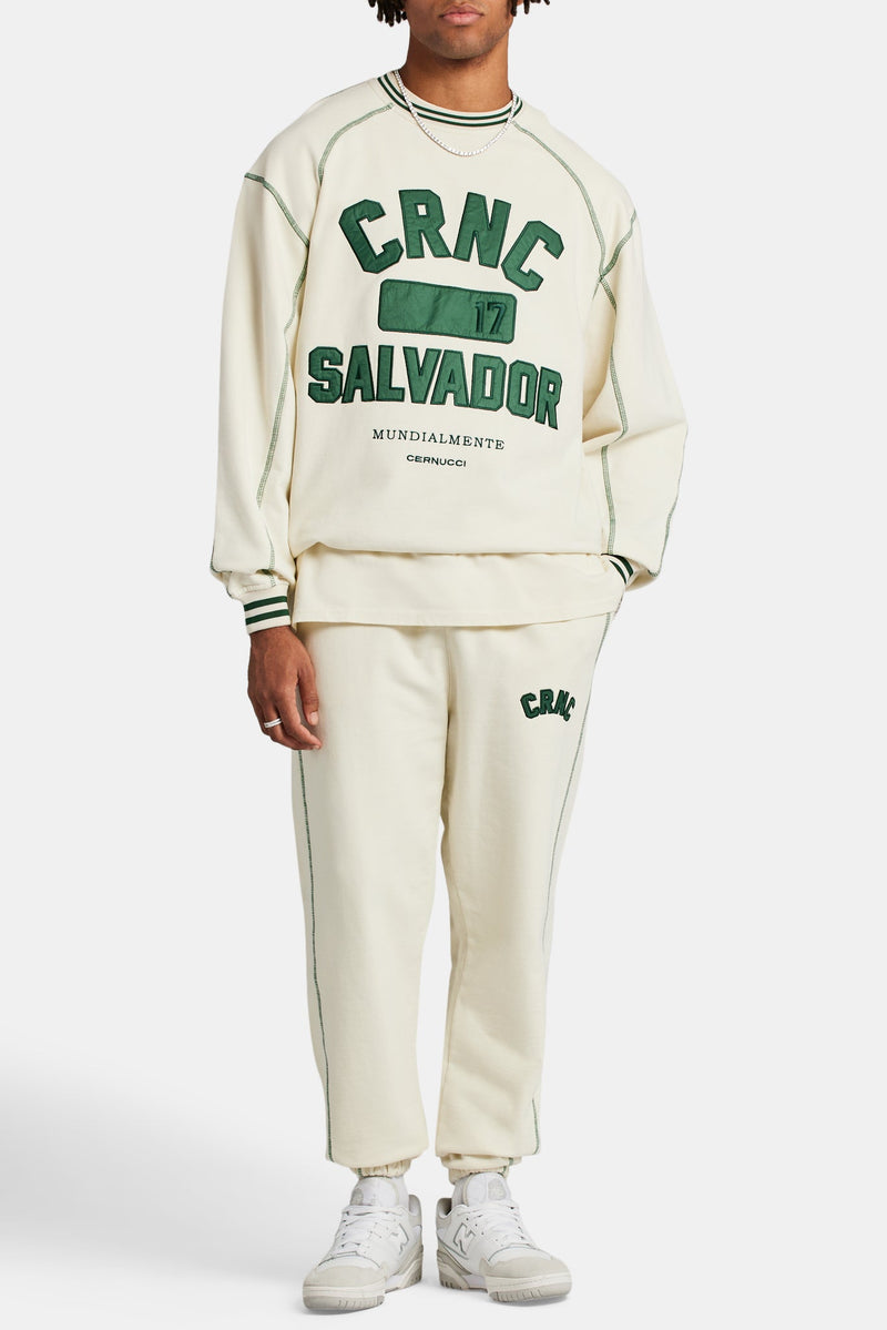 Crnc Applique Salvador Varsity Sweatshirt - Ecru