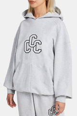 CCC Applique Varsity Hoodie - Grey Marl