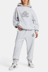 CCC Applique Varsity Hoodie - Grey Marl