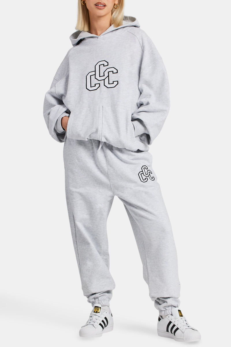 CCC Applique Varsity Jogger - Grey Marl