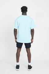 Oversized Cernucci Classic Embroidered T-Shirt - Baby Blue