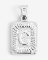 Vintage Inspired Initial Rectangle Pendant C