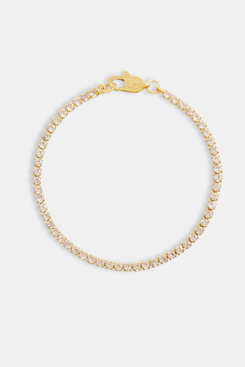 Womens Micro Tennis Bracelet - Gold